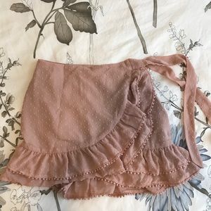 ⚡️3/30⚡️ Tobi  |  Pink/Nude Ruffle Wrap Mini Skirt